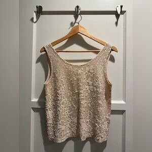 J.Crew Cream / White Sequin Tank Top